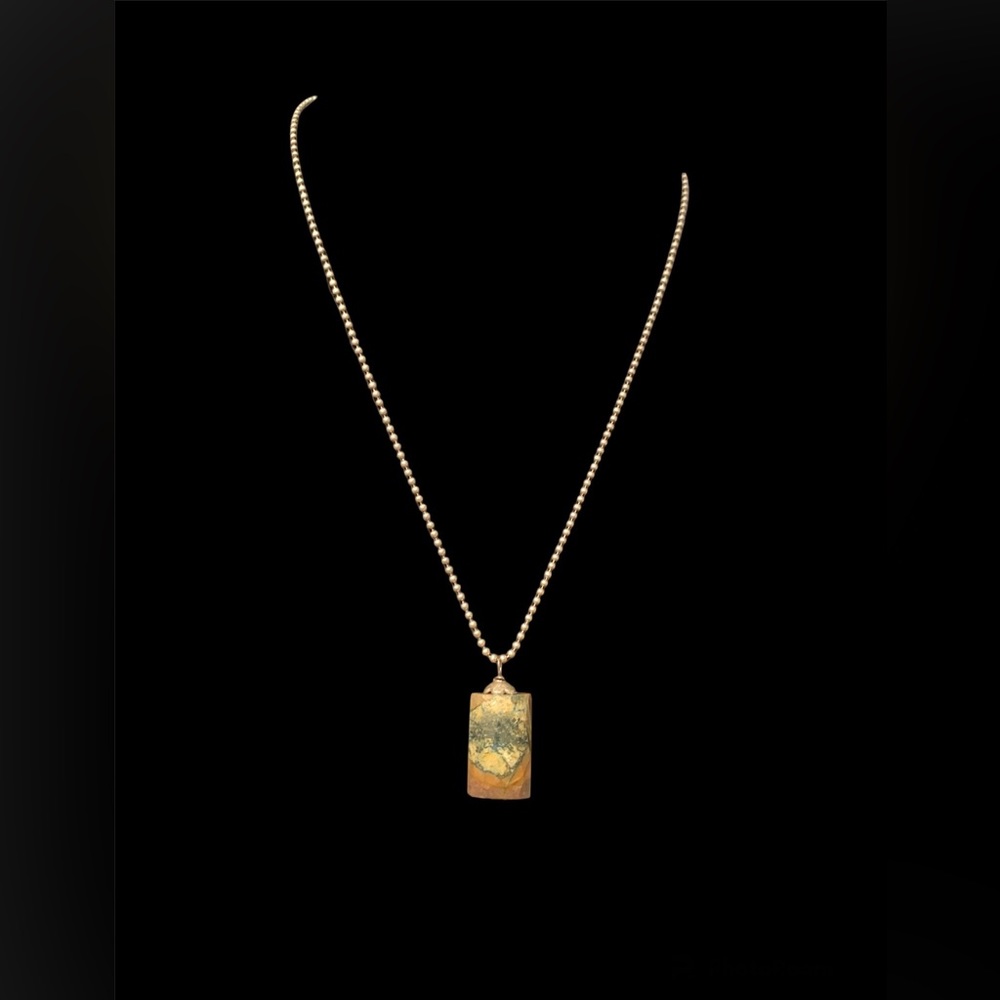 925 Italy Necklace with Jasper stone charm